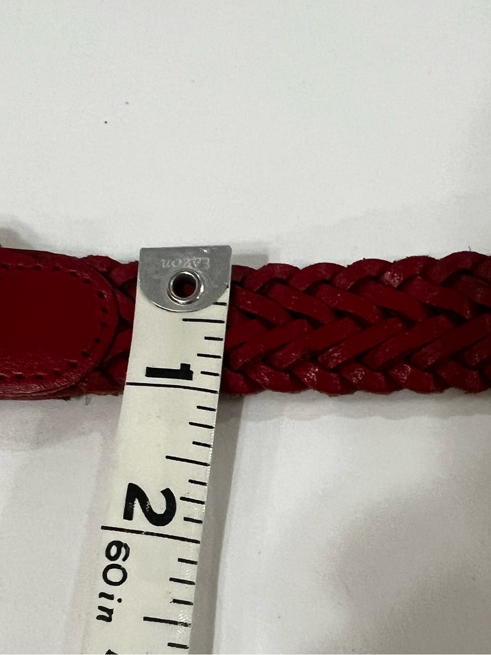 Genuine Leather Braided Belt Red Made in Argentina Western Boho - Picture 8 of 9